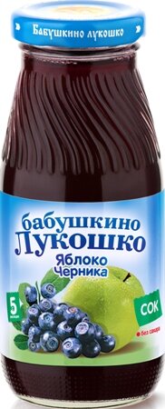 Сок Лукошко осветленный Яблочно-черничный без сахара, с 5 мес.