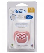 Dr. Browns пустышка силиконовая ортодентическая PreVent, с 6 до 18 мес., розовая, сердечки