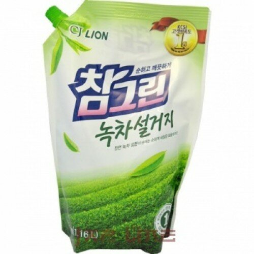 Средство для мытья посуды, овощей и фруктов Chamgreen Зеленый чай 1,34 л (1,4 кг) мягкая упаковка