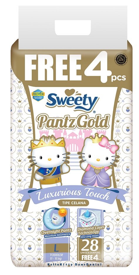 Трусики SWEETY Pantz Gold L28+4 (11-15кг)