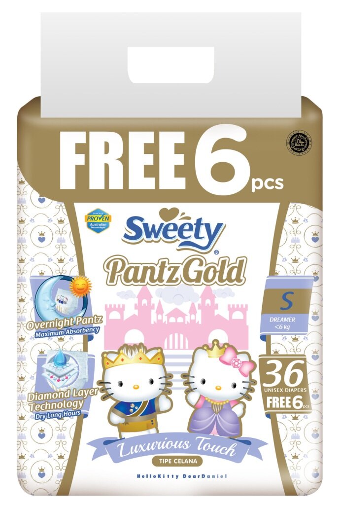 Трусики SWEETY Pantz Gold S36+6 (3-6кг)