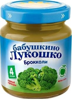 Овощное пюре БАБУШКИНО ЛУКОШКО Брокколи, 4 мес