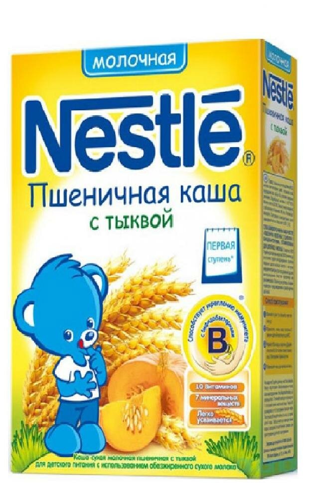 Каша молочная Nestle пшеничная с тыквой, 250г