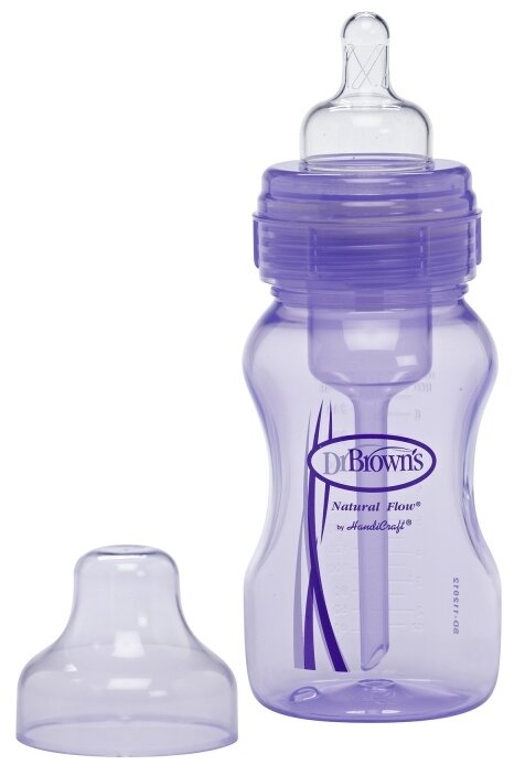 Противоколиковая бутылочка для кормления с широким горлышком лаванда, 240 мл