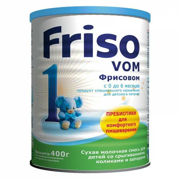 Смесь Friso Фрисовом 1 с пребиотиками антирефлюксная (0-6 мес.) 400 г