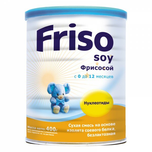 Friso Фрисосой - Сухая смесь безлактозная, с 0 до 12 мес, 400г