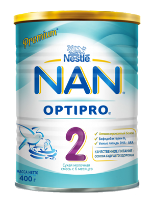 Детское молочко NAN 2 Optitro, 400 гр