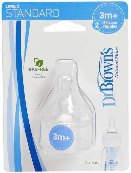 Набор из 2-х сосок 3+ Dr. Browns Natural Flow® к стандартным бутылочкам