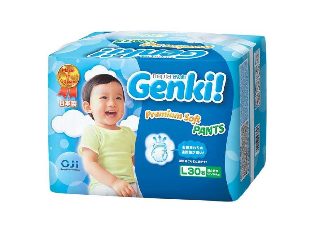 Подгузники - трусики GENKI Premium Soft Pants L30 (9-14кг)